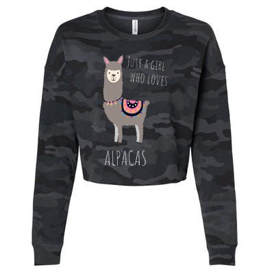 Alpaca Design Funny Just a who loves Alpacas Cropped Pullover Crew