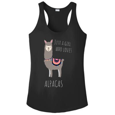 Alpaca Design Funny Just a who loves Alpacas Ladies PosiCharge Competitor Racerback Tank