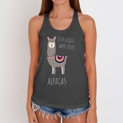 Alpaca Design Funny Just a who loves Alpacas Women's Knotted Racerback Tank