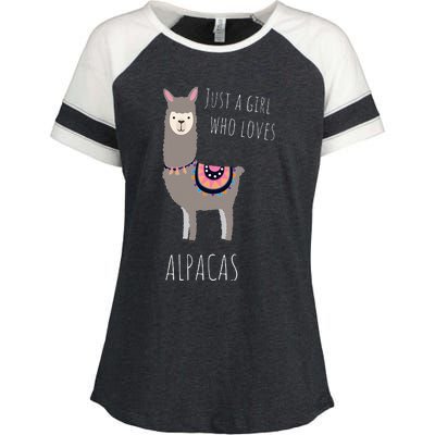 Alpaca Design Funny Just a who loves Alpacas Enza Ladies Jersey Colorblock Tee