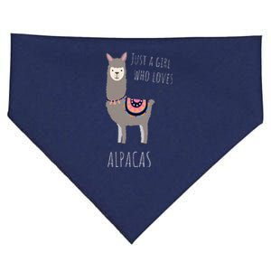 Alpaca Design Funny Just a who loves Alpacas USA-Made Doggie Bandana