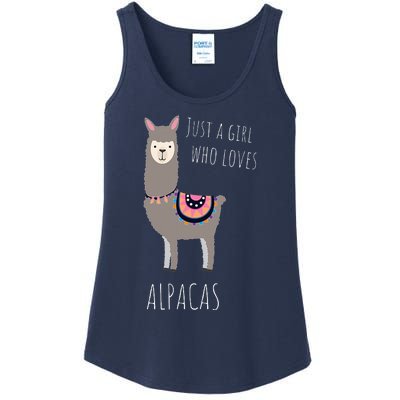 Alpaca Design Funny Just a who loves Alpacas Ladies Essential Tank