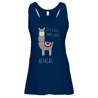 Alpaca Design Funny Just a who loves Alpacas Ladies Essential Flowy Tank