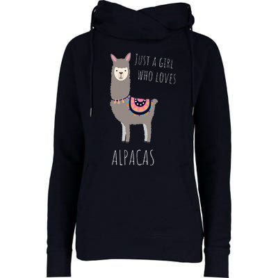 Alpaca Design Funny Just a who loves Alpacas Womens Funnel Neck Pullover Hood