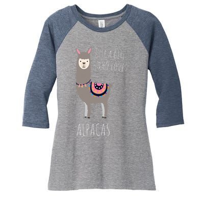 Alpaca Design Funny Just a who loves Alpacas Women's Tri-Blend 3/4-Sleeve Raglan Shirt