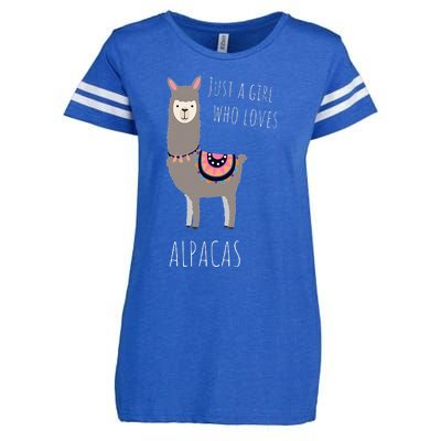 Alpaca Design Funny Just a who loves Alpacas Enza Ladies Jersey Football T-Shirt