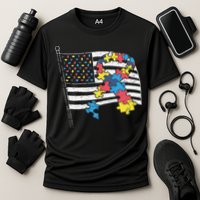 American Distressed Flag Autism Awareness Performance Shirt