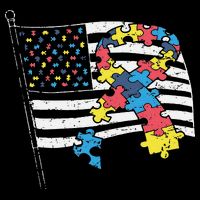 American Distressed Flag Autism Awareness Performance Shirt