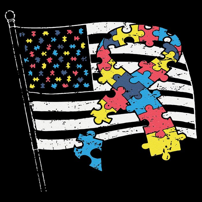 American Distressed Flag Autism Awareness Performance Shirt