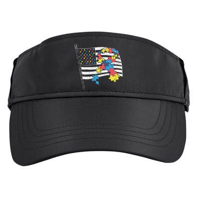 American Distressed Flag Autism Awareness Adult Drive Performance Visor