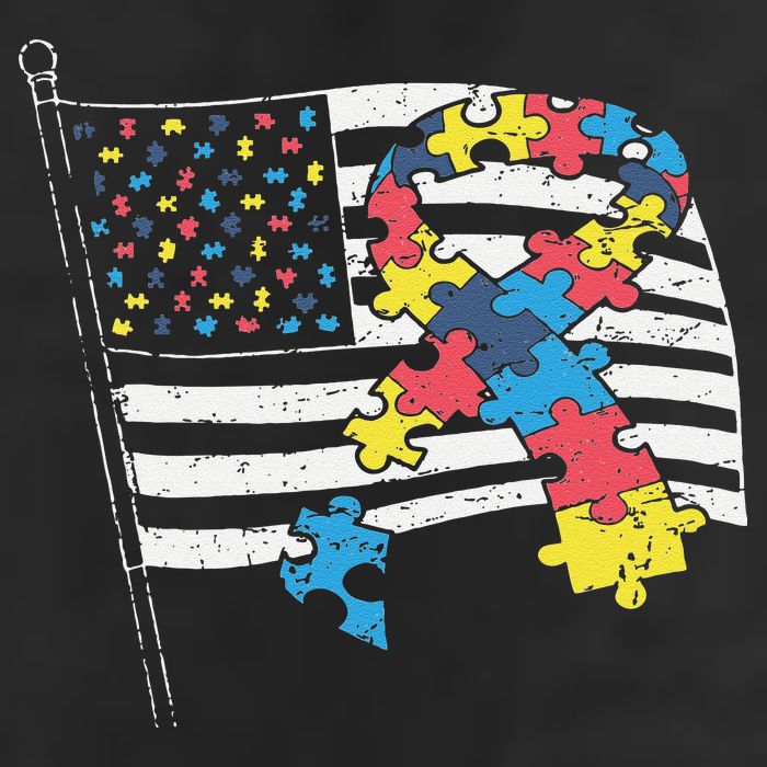 American Distressed Flag Autism Awareness Adult Drive Performance Visor
