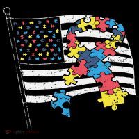 American Distressed Flag Autism Awareness 16 in Basic Backpack