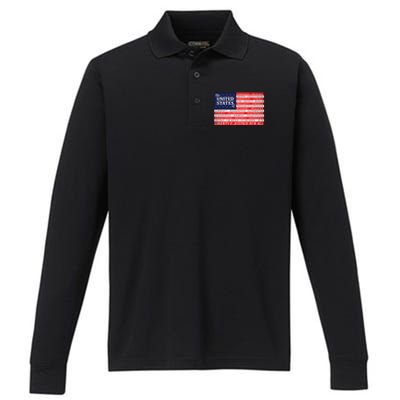 American Dream Flag Performance Long Sleeve Polo