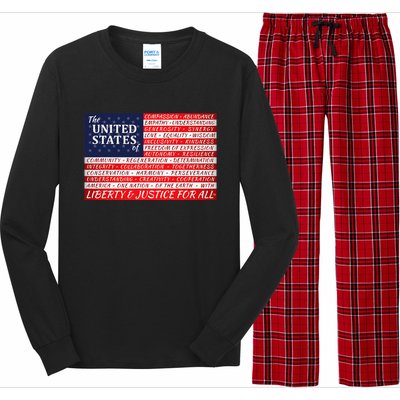 American Dream Flag Long Sleeve Pajama Set