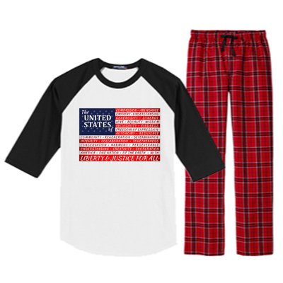 American Dream Flag Raglan Sleeve Pajama Set