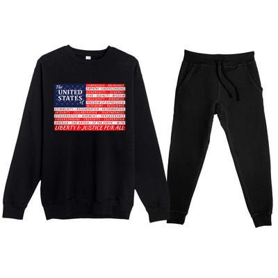 American Dream Flag Premium Crewneck Sweatsuit Set