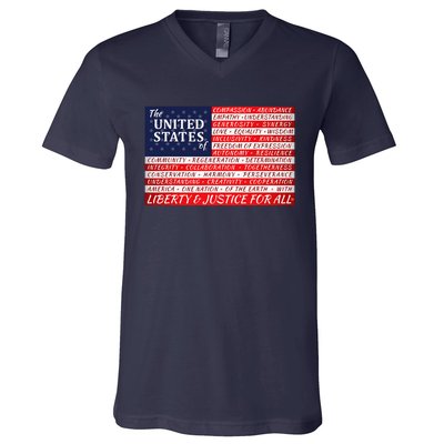 American Dream Flag V-Neck T-Shirt