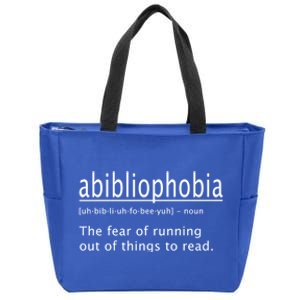 Abibliophobia Definition Funny Reading Cool Gift Zip Tote Bag