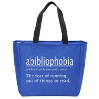 Abibliophobia Definition Funny Reading Cool Gift Zip Tote Bag