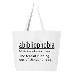 Abibliophobia Definition Funny Reading Cool Gift 25L Jumbo Tote