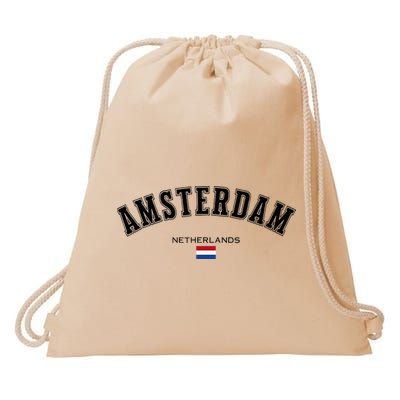 Amsterdam Dutch Flag Souvenir Netherlands Travel Drawstring Bag
