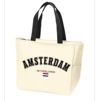 Amsterdam Dutch Flag Souvenir Netherlands Travel Zip Tote Bag