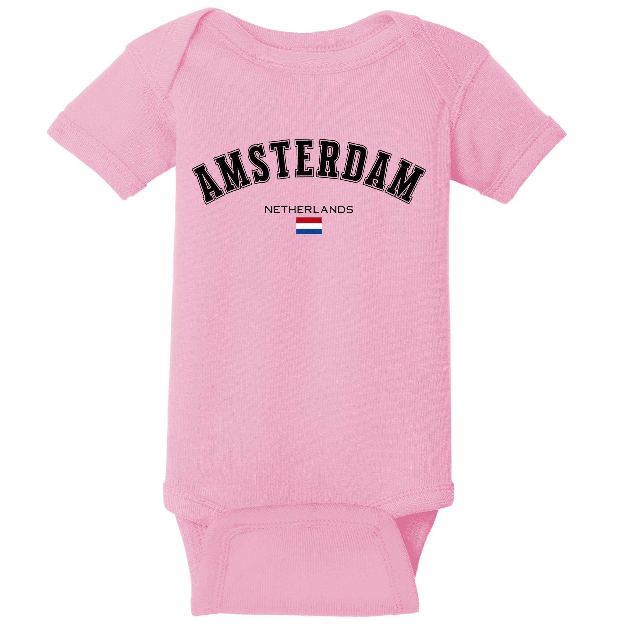 Amsterdam Dutch Flag Souvenir Netherlands Travel Baby Bodysuit