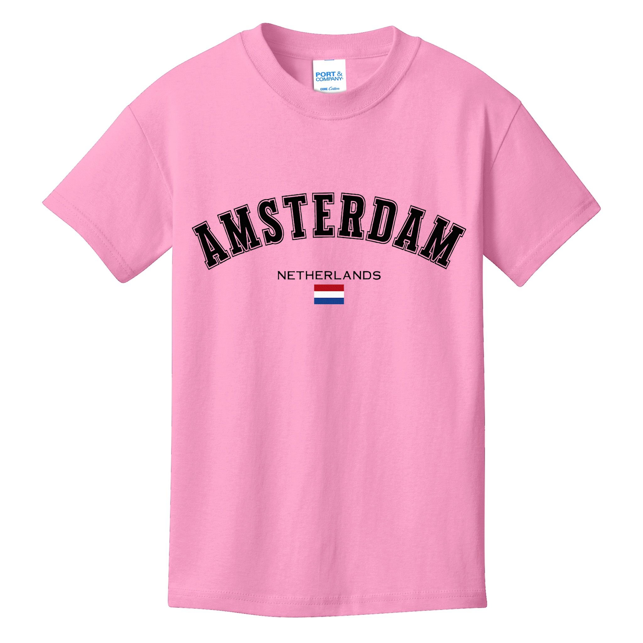Amsterdam Dutch Flag Souvenir Netherlands Travel Kids T-Shirt