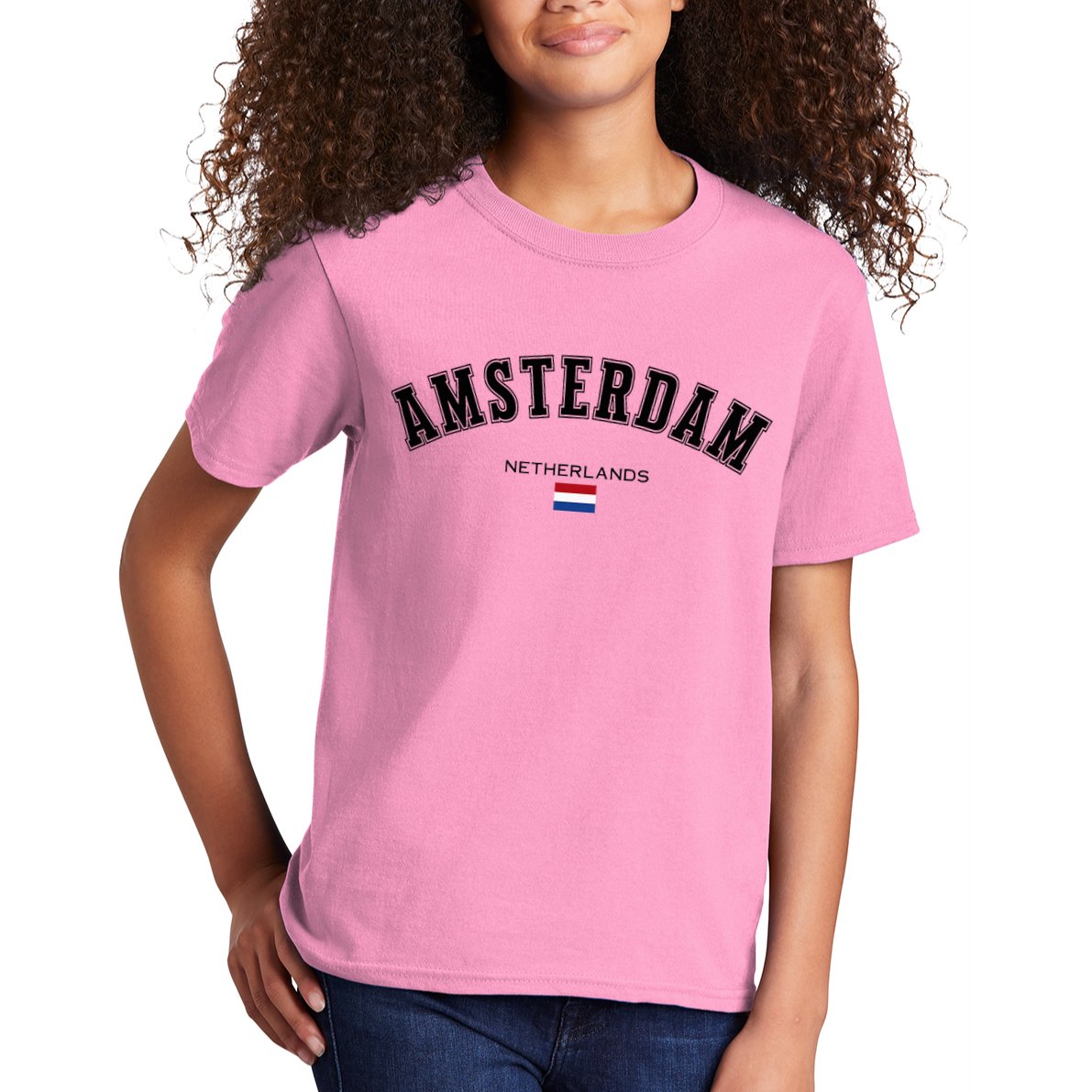 Amsterdam Dutch Flag Souvenir Netherlands Travel Kids T-Shirt