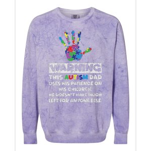 Autism Dad Father Son Daughter Autistic Autism Awareness Colorblast Crewneck Sweatshirt