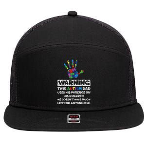 Autism Dad Father Son Daughter Autistic Autism Awareness 7 Panel Mesh Trucker Snapback Hat