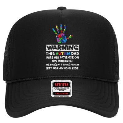 Autism Dad Father Son Daughter Autistic Autism Awareness High Crown Mesh Back Trucker Hat