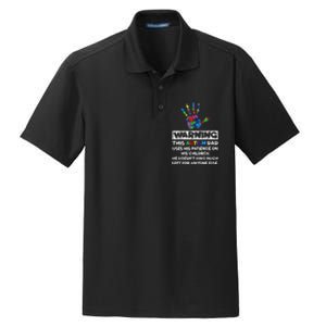 Autism Dad Father Son Daughter Autistic Autism Awareness Dry Zone Grid Polo