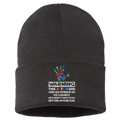 Autism Dad Father Son Daughter Autistic Autism Awareness Sustainable Knit Beanie