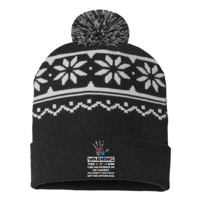 Autism Dad Father Son Daughter Autistic Autism Awareness USA-Made Snowflake Beanie