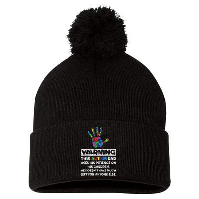 Autism Dad Father Son Daughter Autistic Autism Awareness Pom Pom 12in Knit Beanie