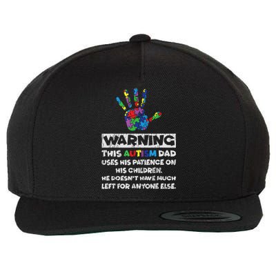 Autism Dad Father Son Daughter Autistic Autism Awareness Wool Snapback Cap