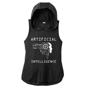 AI Developer Gift Artificial Brain Artificial Intelligence Ladies PosiCharge Tri-Blend Wicking Draft Hoodie Tank