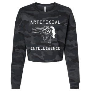 AI Developer Gift Artificial Brain Artificial Intelligence Cropped Pullover Crew