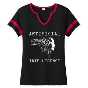 AI Developer Gift Artificial Brain Artificial Intelligence Ladies Halftime Notch Neck Tee