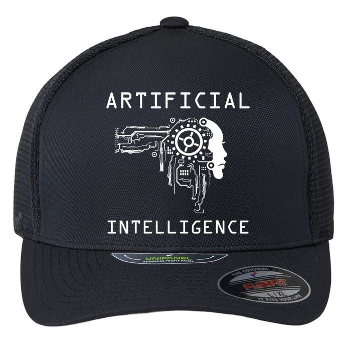 AI Developer Gift Artificial Brain Artificial Intelligence Flexfit Unipanel Trucker Cap