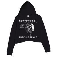 AI Developer Gift Artificial Brain Artificial Intelligence Crop Fleece Hoodie