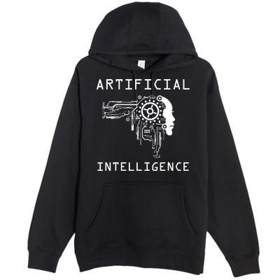 AI Developer Gift Artificial Brain Artificial Intelligence Premium Pullover Hoodie
