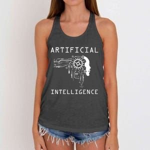 AI Developer Gift Artificial Brain Artificial Intelligence Women's Knotted Racerback Tank