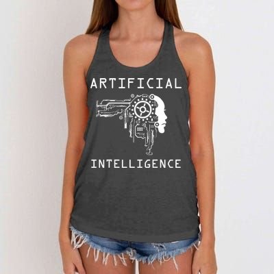 AI Developer Gift Artificial Brain Artificial Intelligence Women's Knotted Racerback Tank
