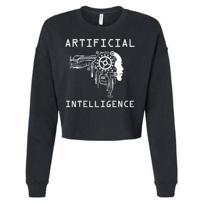 AI Developer Gift Artificial Brain Artificial Intelligence Cropped Pullover Crew