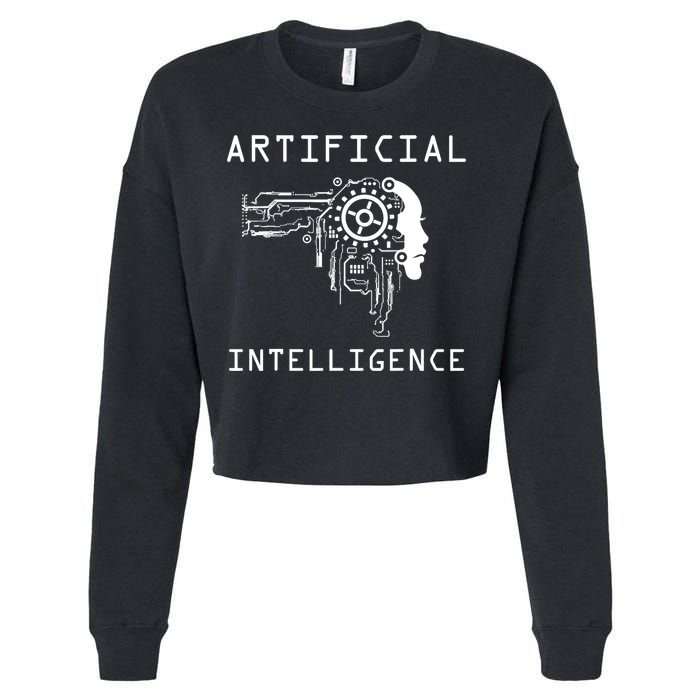 AI Developer Gift Artificial Brain Artificial Intelligence Cropped Pullover Crew