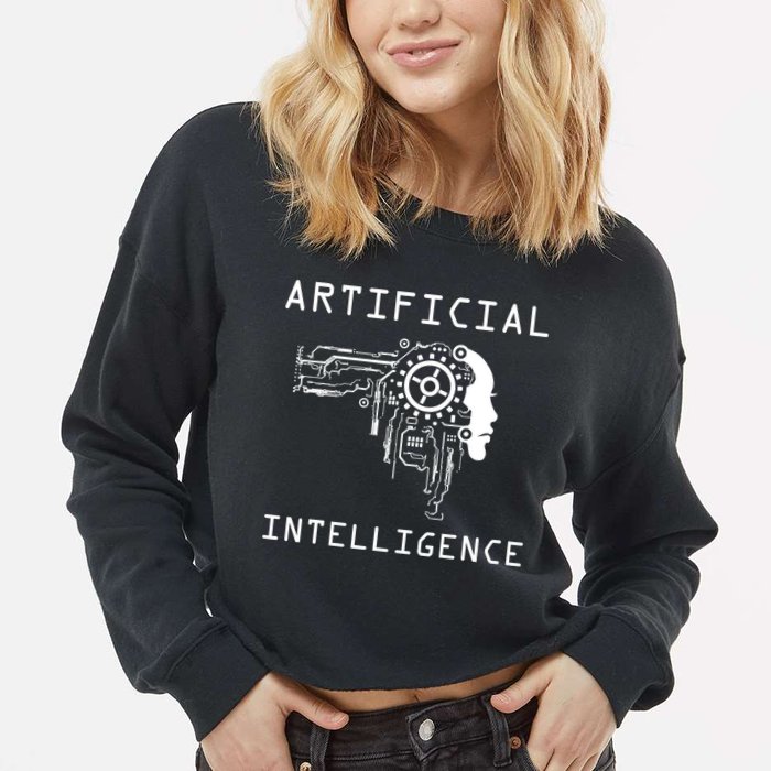 AI Developer Gift Artificial Brain Artificial Intelligence Cropped Pullover Crew