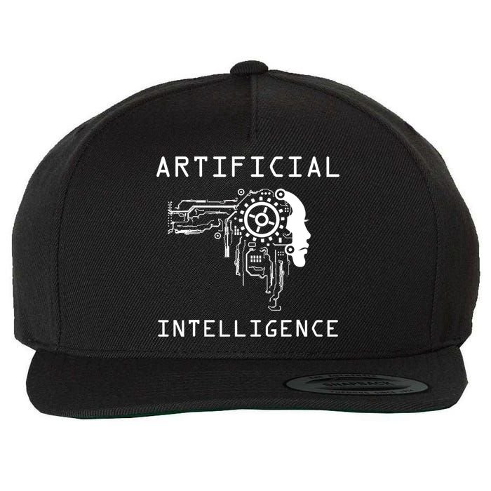 AI Developer Gift Artificial Brain Artificial Intelligence Wool Snapback Cap