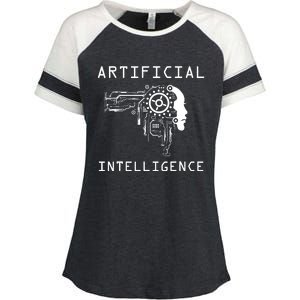 AI Developer Gift Artificial Brain Artificial Intelligence Enza Ladies Jersey Colorblock Tee